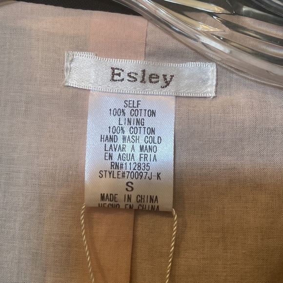 Esley Womens Sz S black jacket NWT - Picture 3 of 4